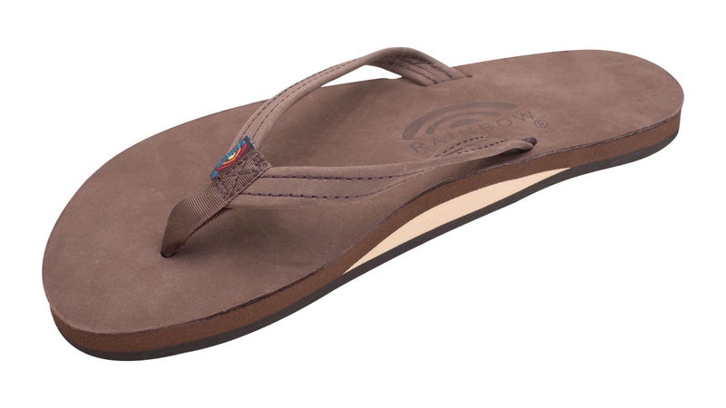 Rainbow Sandals Women's Single Layer Premier Leather Narrow Strap, Expresso, Ladies Small / 5.5-6.5 B(M) US - Image 1
